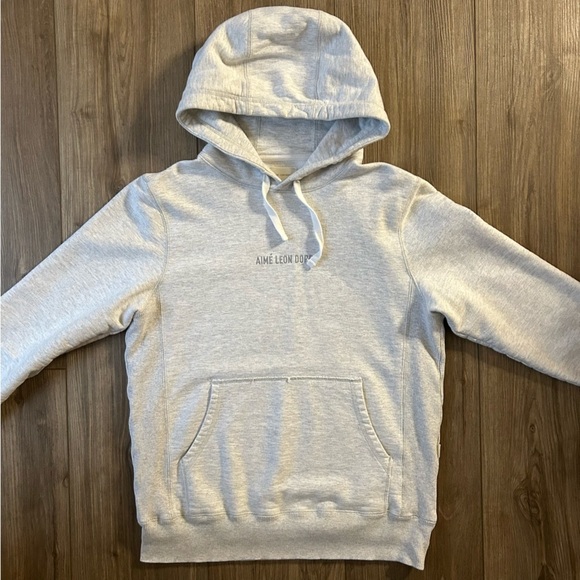 Aime Leon Dore | Logo Hoodie in Light Grey Heather (Small) - Picture 6 of 12